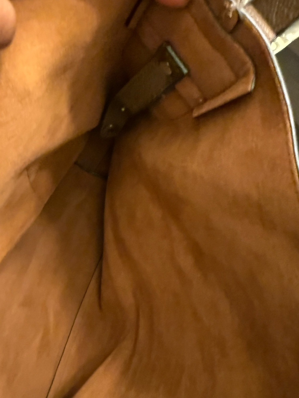Blush Pink Faux Leather Hobo Shoulder Bag Brown Strap Soft Feminine - Picture 6 of 7